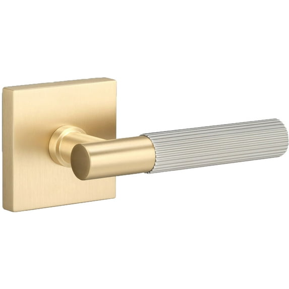 Sure-Loc Ap101-Sq Grip-Skn Aspra Square Passage Door Lever Set - Satin Brass / Satin
