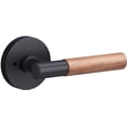 thumbnail image 1 of Sure-Loc AP102-RD FBL GRIP-WN Aspra Round Privacy Door Lever Set - Flat Black / Walnut, 1 of 6