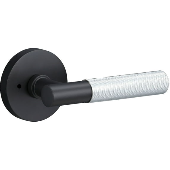 Sure-Loc Ap102-Rd Grip-Kn Aspra Round Privacy Door Lever Set - Flat Black / Polished