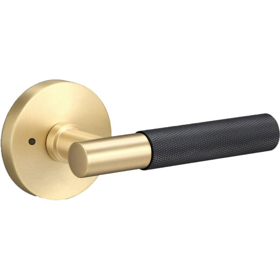 Sure-Loc Ap102-Rd Grip-Kn Aspra Round Privacy Door Lever Set - Satin Brass / Flat Black