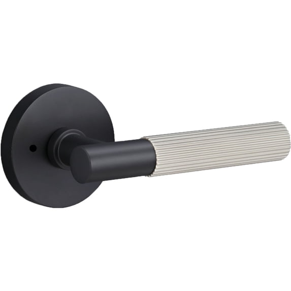 Sure-Loc AP102-RD FBL GRIP-SKN 15 Aspra Round Privacy Door Lever Set - Flat Black / Satin