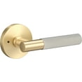 thumbnail image 1 of Sure-Loc AP102-RD SB GRIP-SKN 15 Aspra Round Privacy Door Lever Set - Satin Brass / Satin, 1 of 7