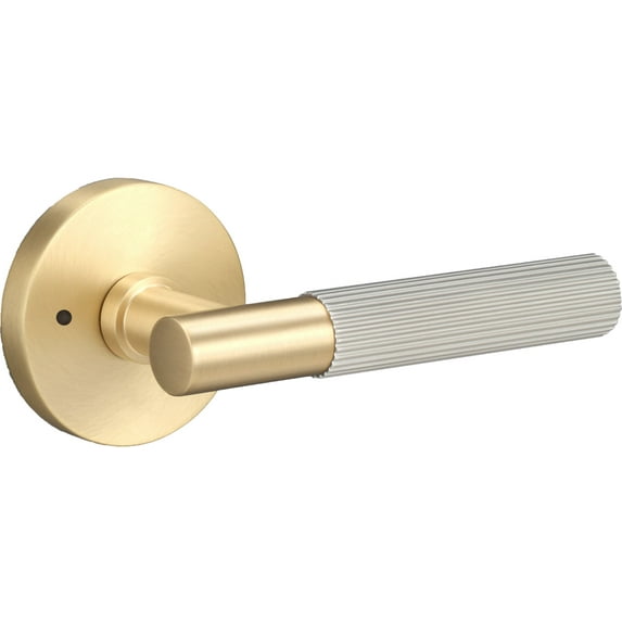 Sure-Loc Ap102-Rd Grip-Skn Aspra Round Privacy Door Lever Set - Satin Brass / Satin Nickel