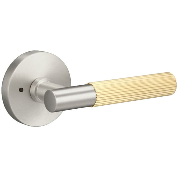 Sure-Loc AP102-RD 15 GRIP-SKN SB Aspra Round Privacy Door Lever Set - Satin Nickel / Satin