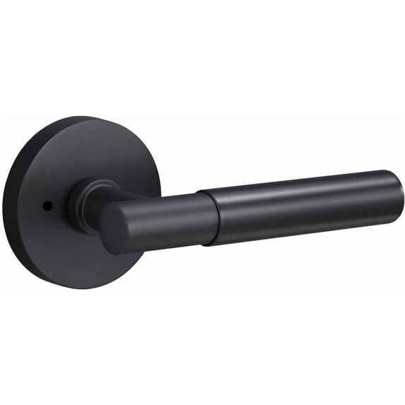 Sure-Loc AP102-RD FBL GRIP-SM FBL Aspra Round Privacy Door Lever Set - Black