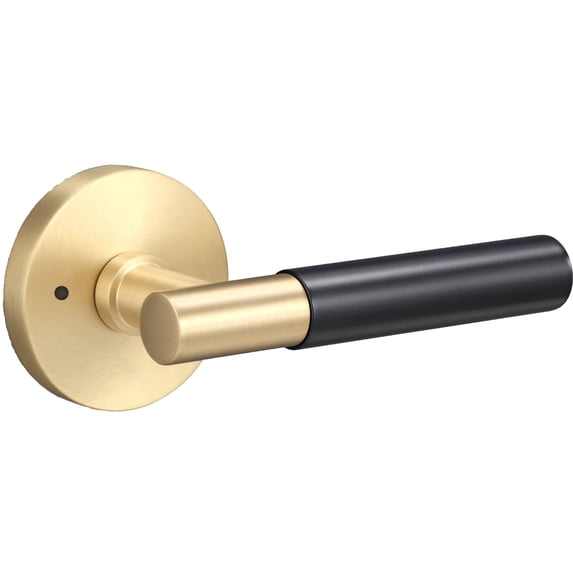 Sure-Loc AP102-RD SB GRIP-SM FBL Aspra Round Privacy Door Lever Set - Satin Brass / Flat