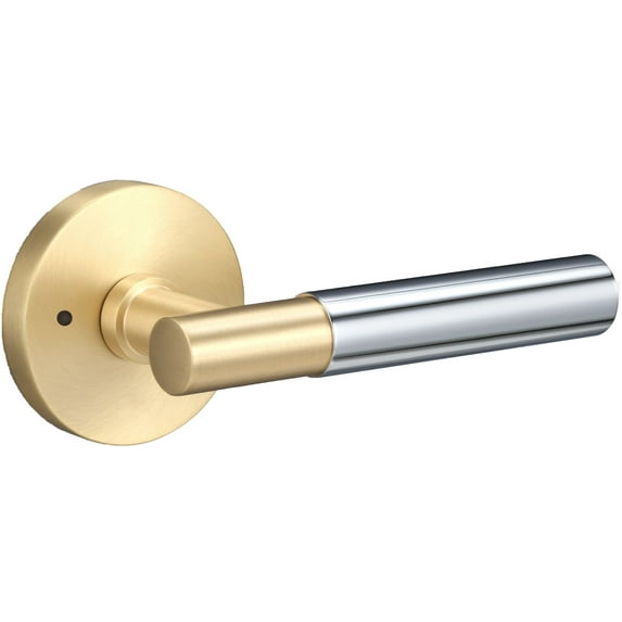 Sure-Loc AP102-RD SB GRIP-SM 26 Aspra Round Privacy Door Lever Set - Satin Brass /