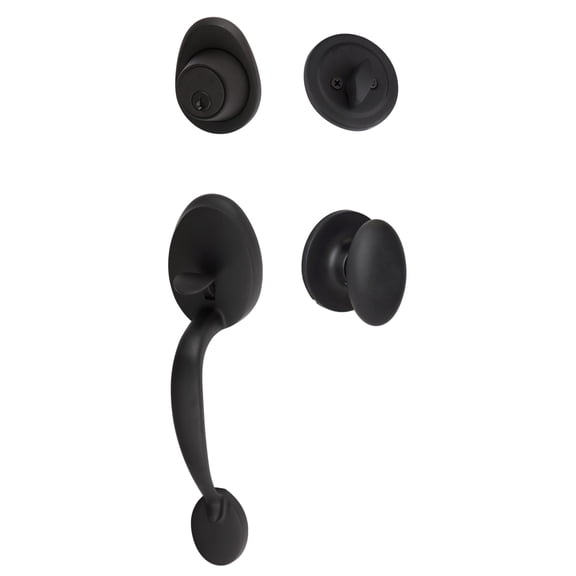 Sure-Loc AT507-AR FBL Alta Sectional Single Cylinder Keyed Entry Handleset - Black
