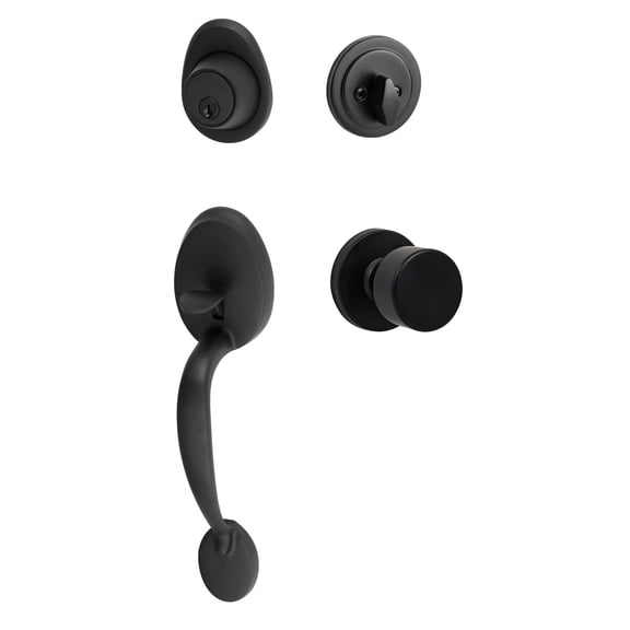 Sure-Loc AT507-BG-RD FBL Alta Sectional Single Cylinder Keyed Entry Handleset - Black
