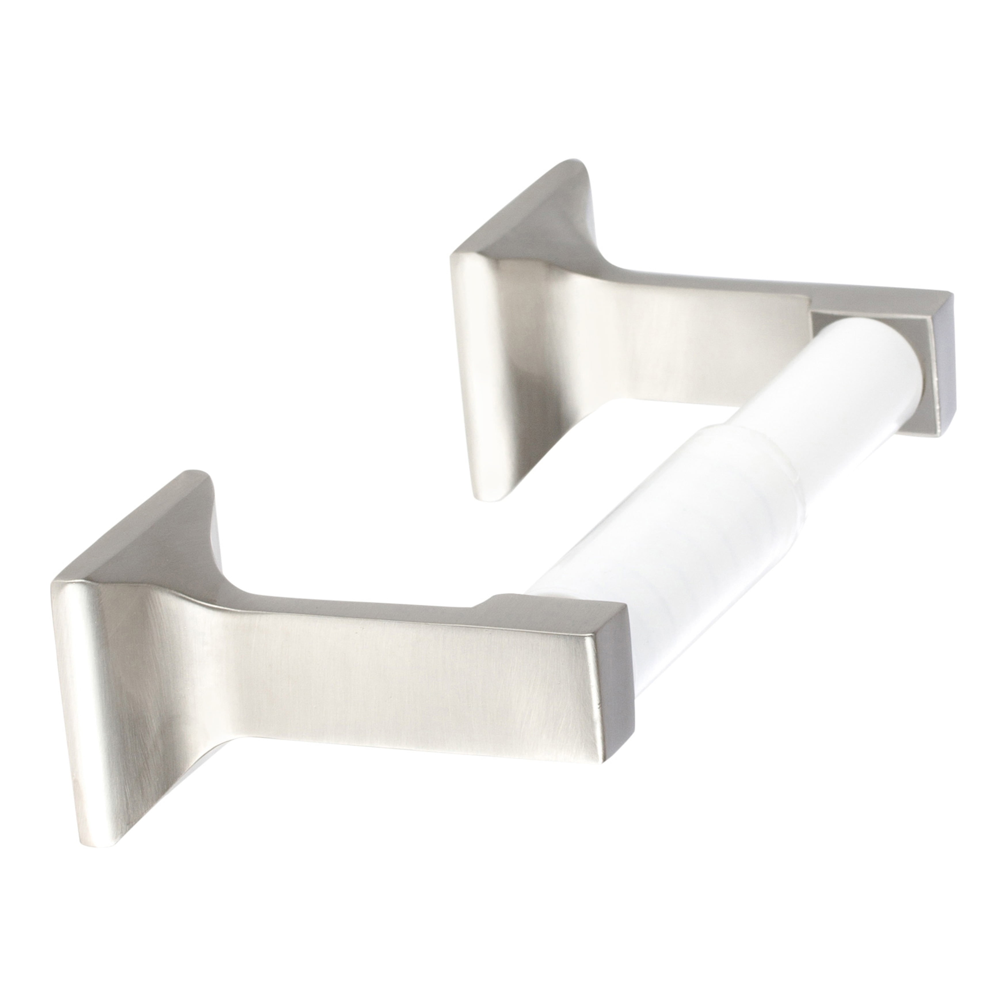 Satin Nickel Two Post Wall Mounted Toilet Paper Holder