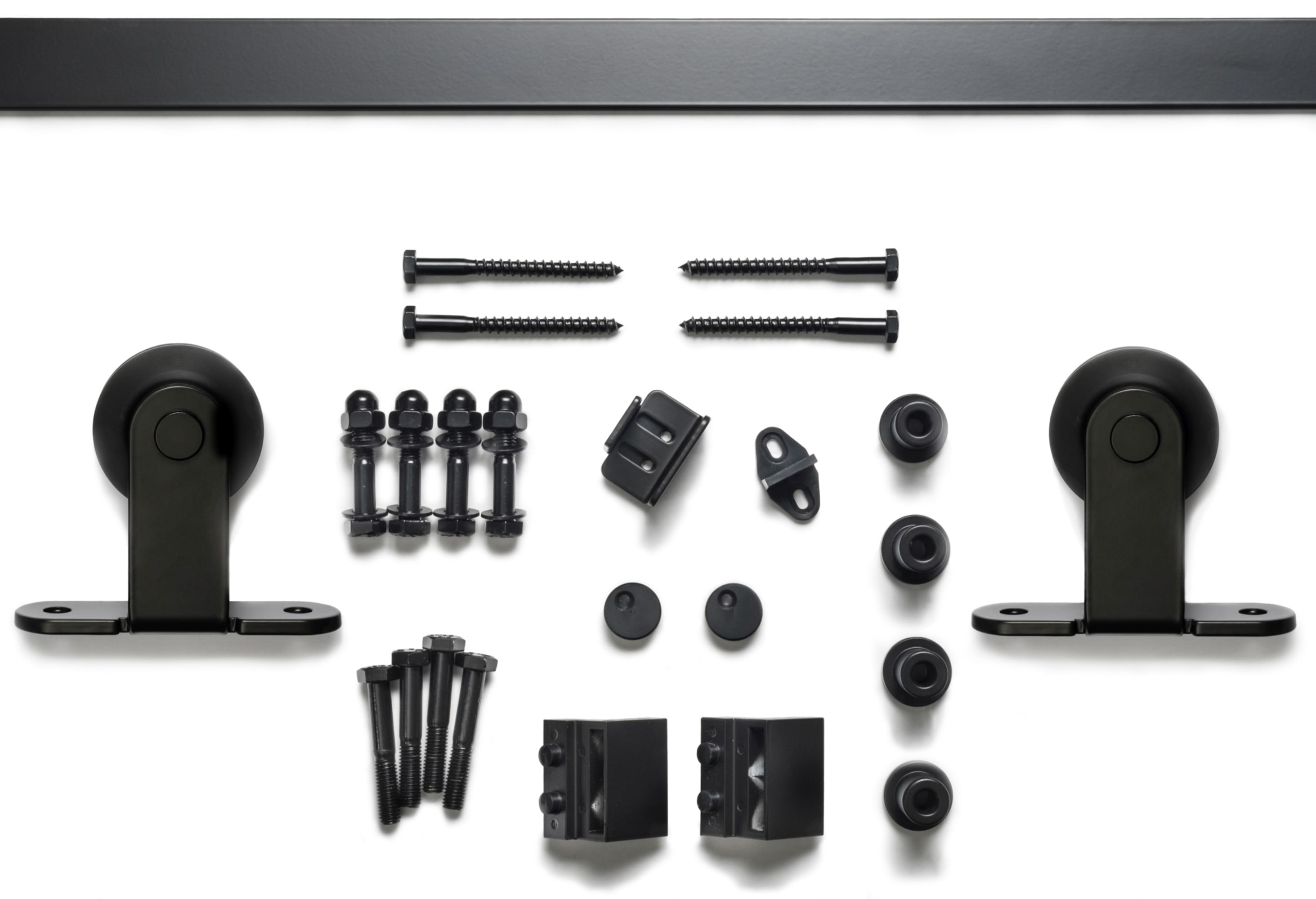 Flat Black Stainless Steel Barn Door Track and Hardware Set