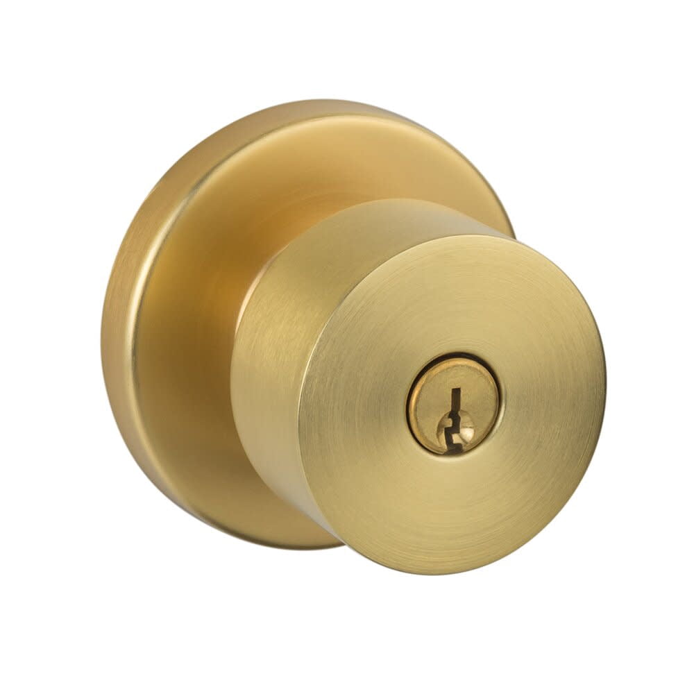 Sure-Loc BG107 SB Bergen Single Cylinder Keyed Entry Door Knob Set - Brass