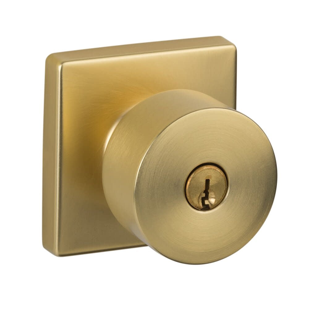 Sure-Loc BG107-SQ SB Bergen Single Cylinder Keyed Entry Door Knob Set - Brass
