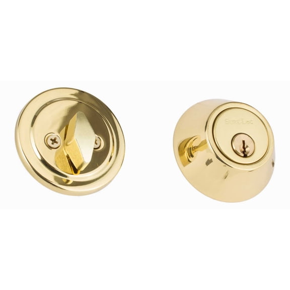 Sure-Loc DB201 3 Contemporary Solid Brass Single Cylinder Keyed Entry Deadbolt - Brass