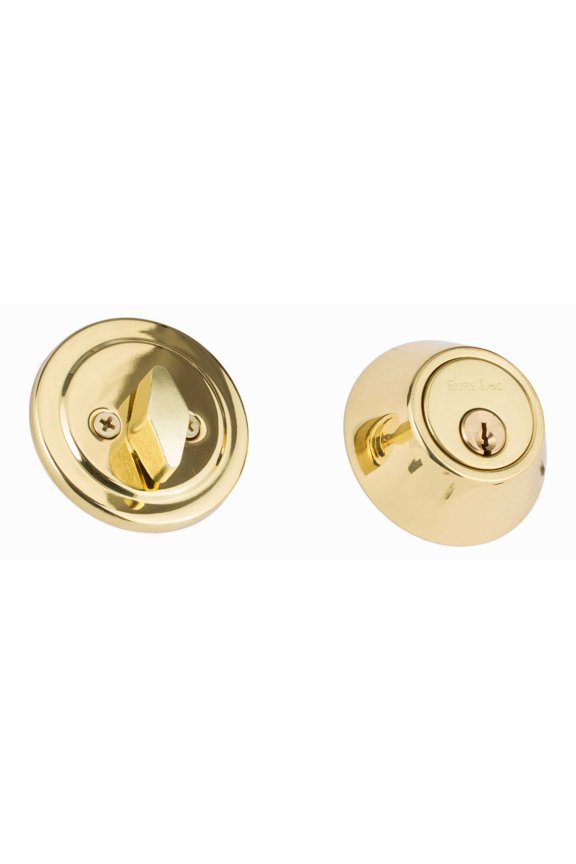 DB201 3 Contemporary Solid Brass Single Cylinder Keyed Entry Deadbolt - Brass
