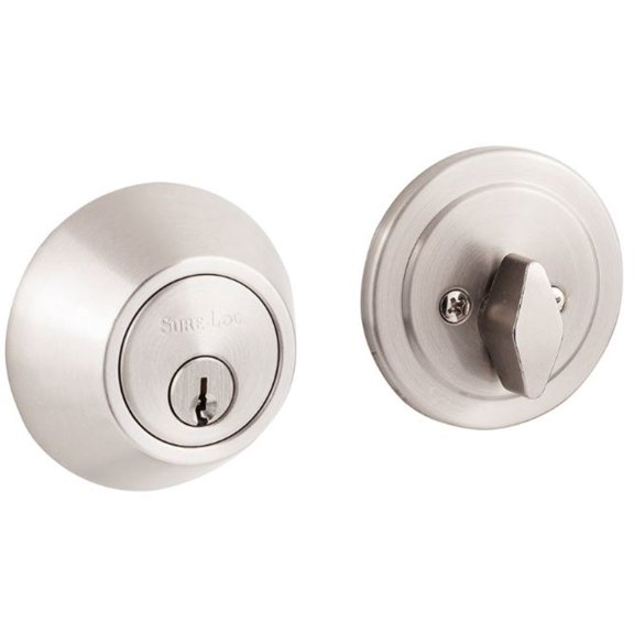 Sure-Loc DB201 15 Contemporary Solid Brass Single Cylinder Keyed Entry Deadbolt - Nickel