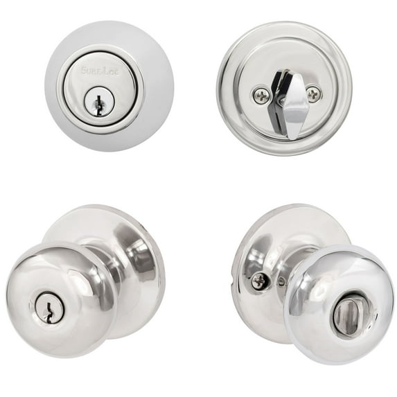 Sure-Loc Hardware Contemporary Series Single Cylinder Entrance Knob Combo Pack