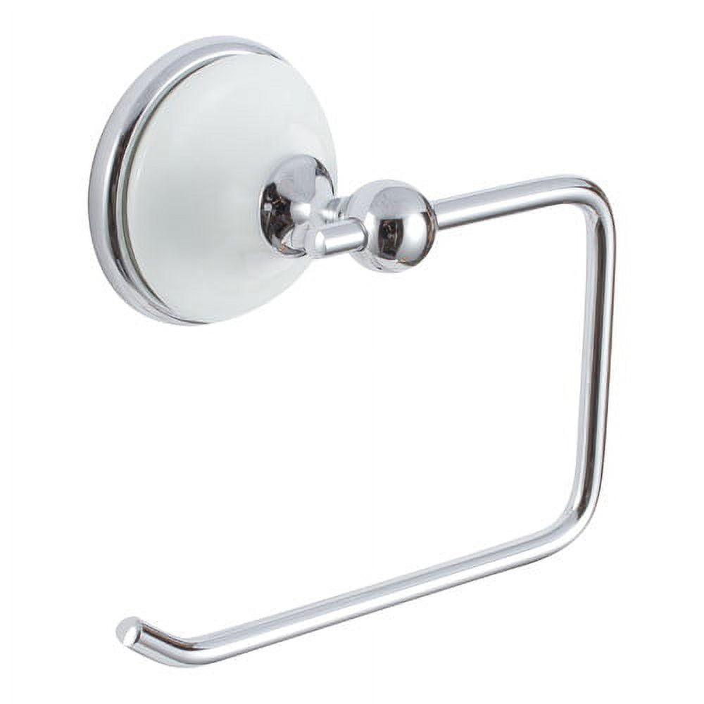 Bright Chrome and Porcelain Vintage Wall Mounted Toilet Paper Holder