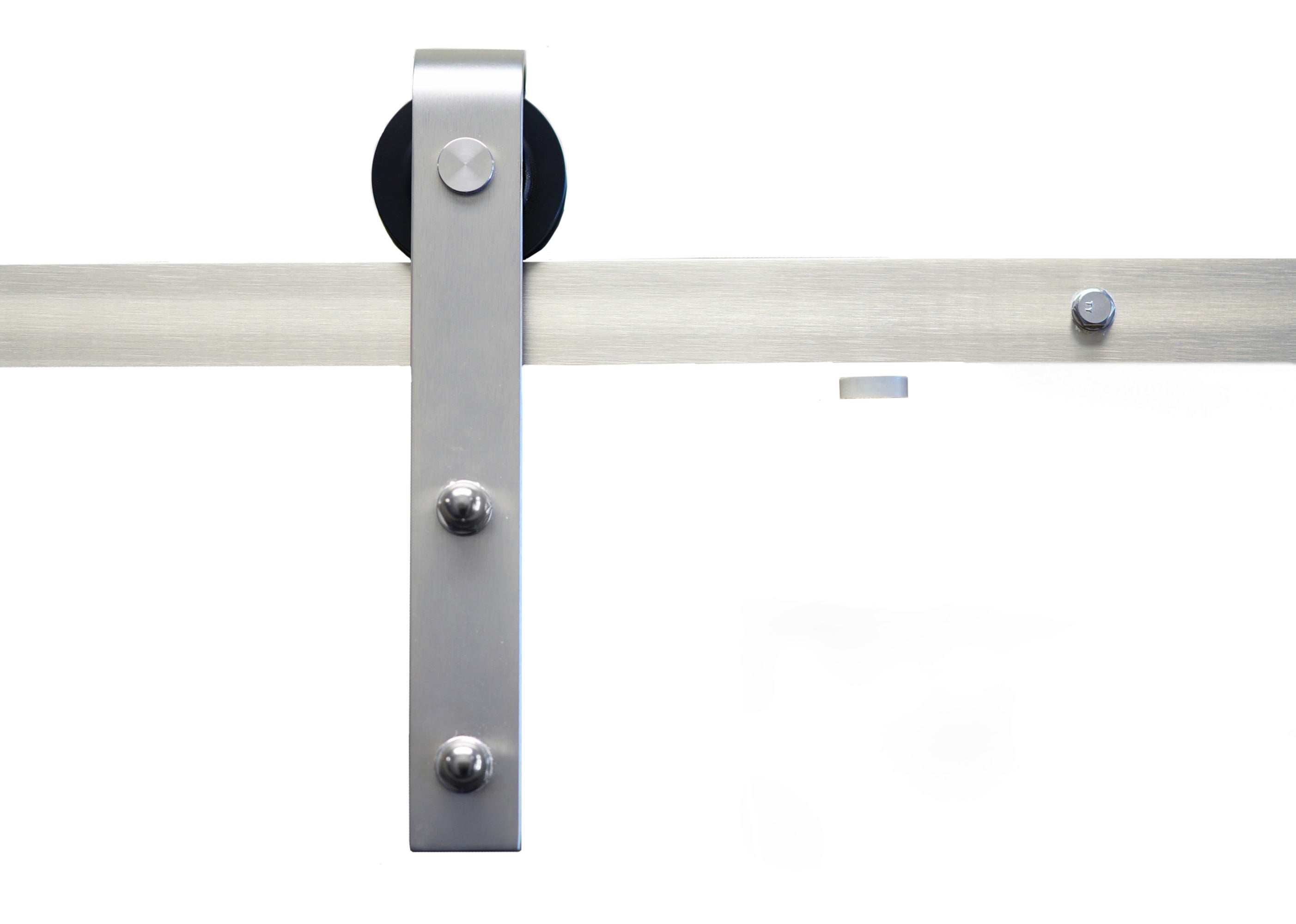 Satin Nickel 96" Sliding Barn Door Track Hardware Kit