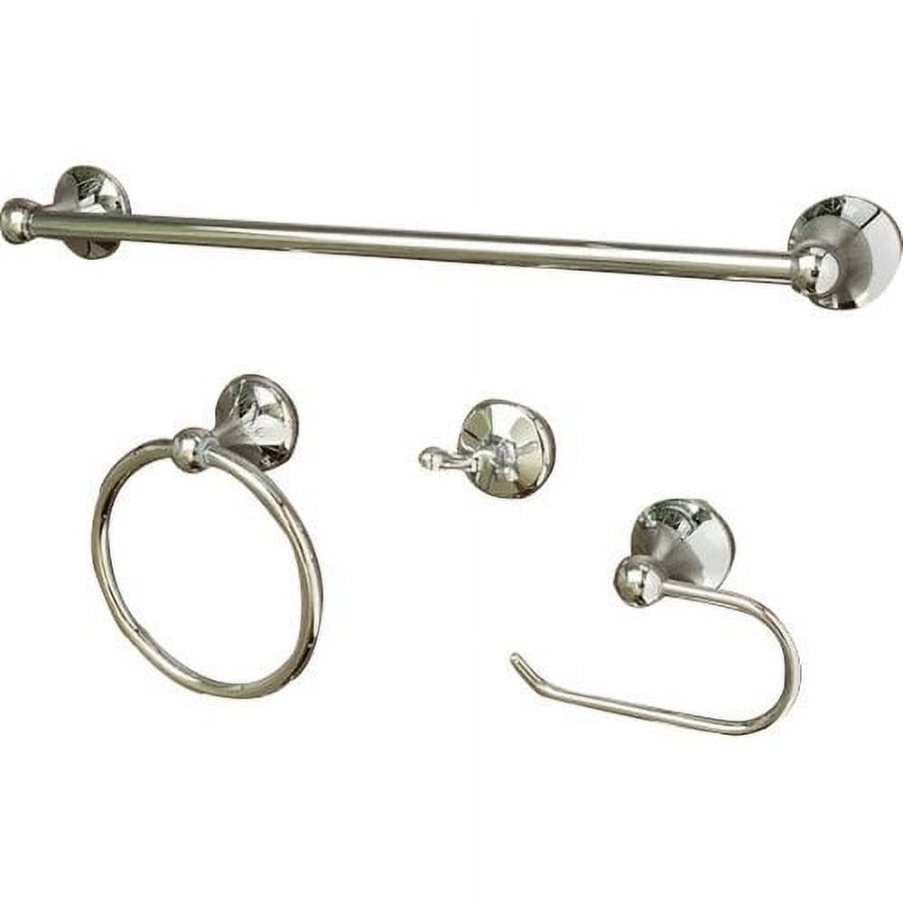 Polished Chrome 4-Piece Metal Bathroom Hardware Set
