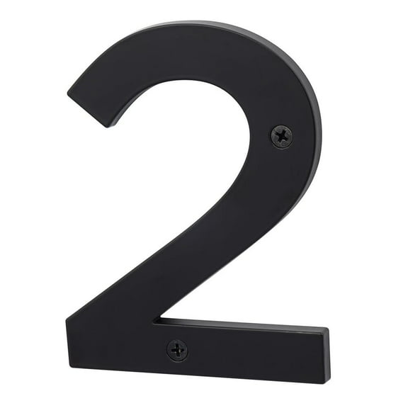 Sure-Loc Hn5-2 5"" Tall Satin Zinc Nickel House Number 2 - Black