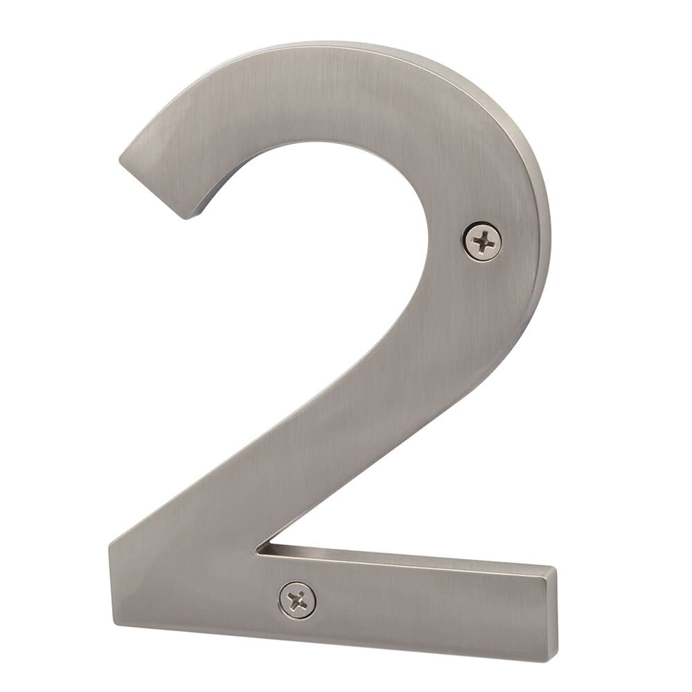 Sure-Loc Hn5-2 5"" Tall Satin Zinc Nickel House Number 2 - Nickel