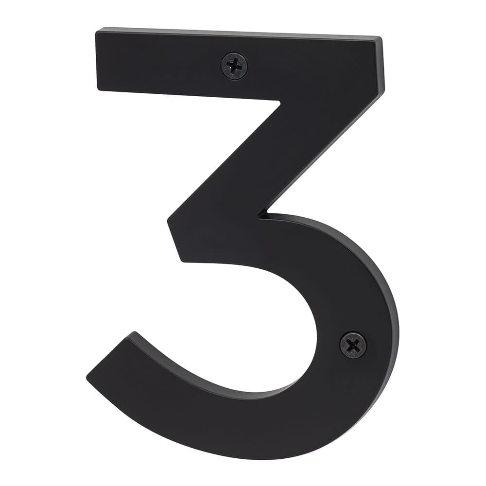 Sure-Loc Hn5-3 5"" Tall Satin Zinc Nickel House Number 3 - Black