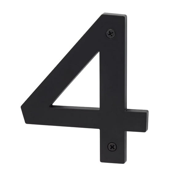 Sure-Loc Hn5-4 5"" Tall Satin Zinc Nickel House Number 4 - Black