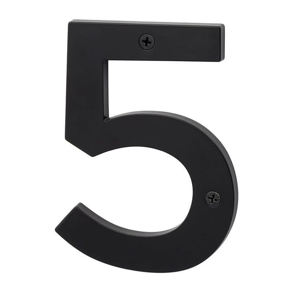 Sure-Loc Hn5-5 5"" Tall Satin Zinc Nickel House Number 5 - Black