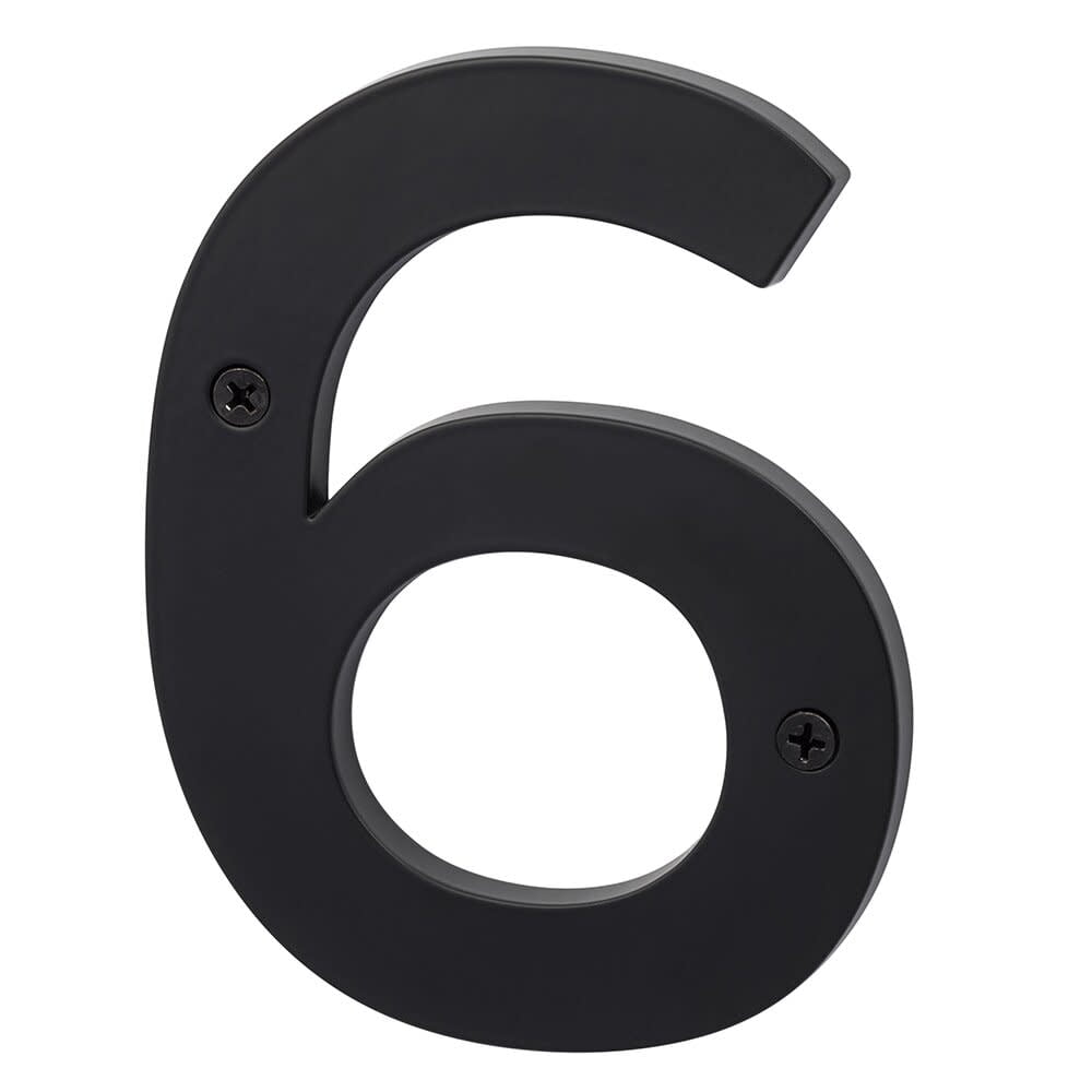 Sure-Loc Hn5-6 5"" Tall Satin Zinc Nickel House Number 6 - Black