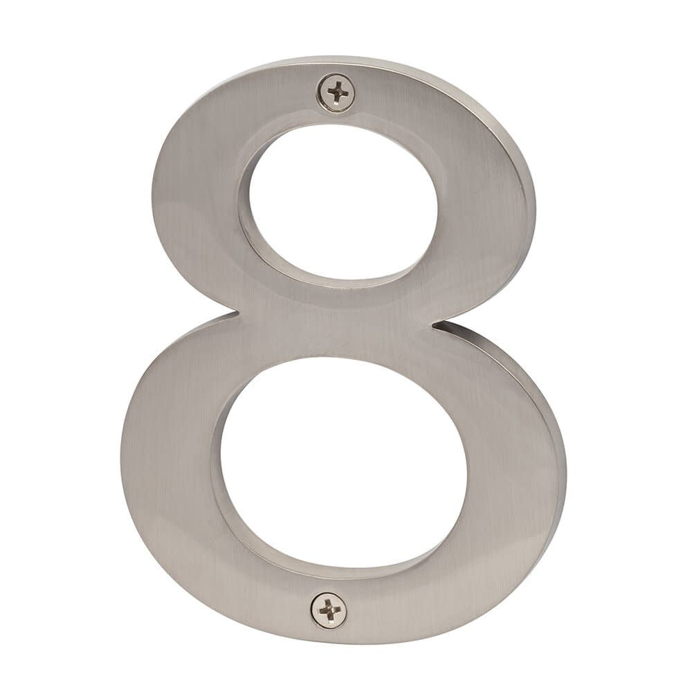 Sure-Loc Hn5-8 5"" Tall Satin Zinc Nickel House Number 8 - Nickel