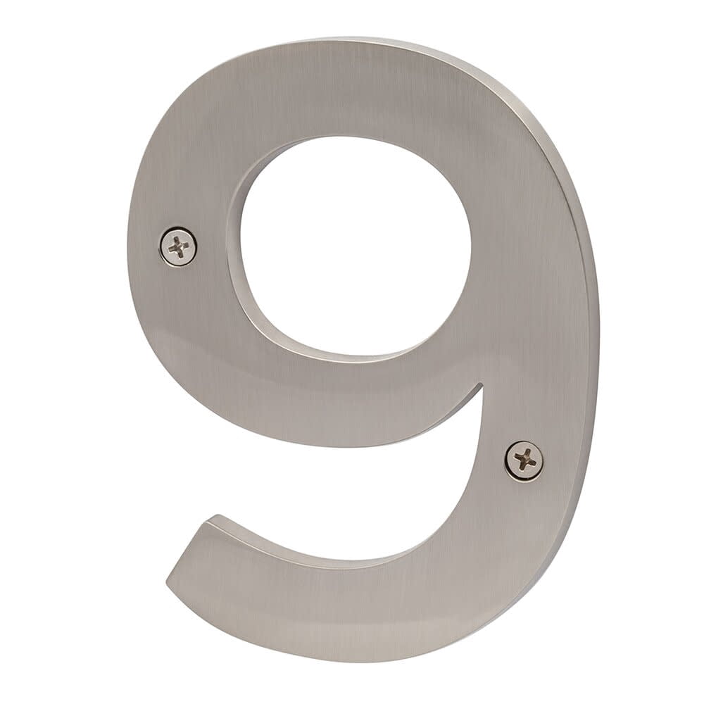 Sure-Loc Hn5-9 5"" Tall Satin Zinc Nickel House Number 9 - Nickel
