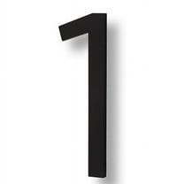 Sure-Loc Hnf6-1 6"" Tall Brushed Aluminum Floating House Number 1 - Black