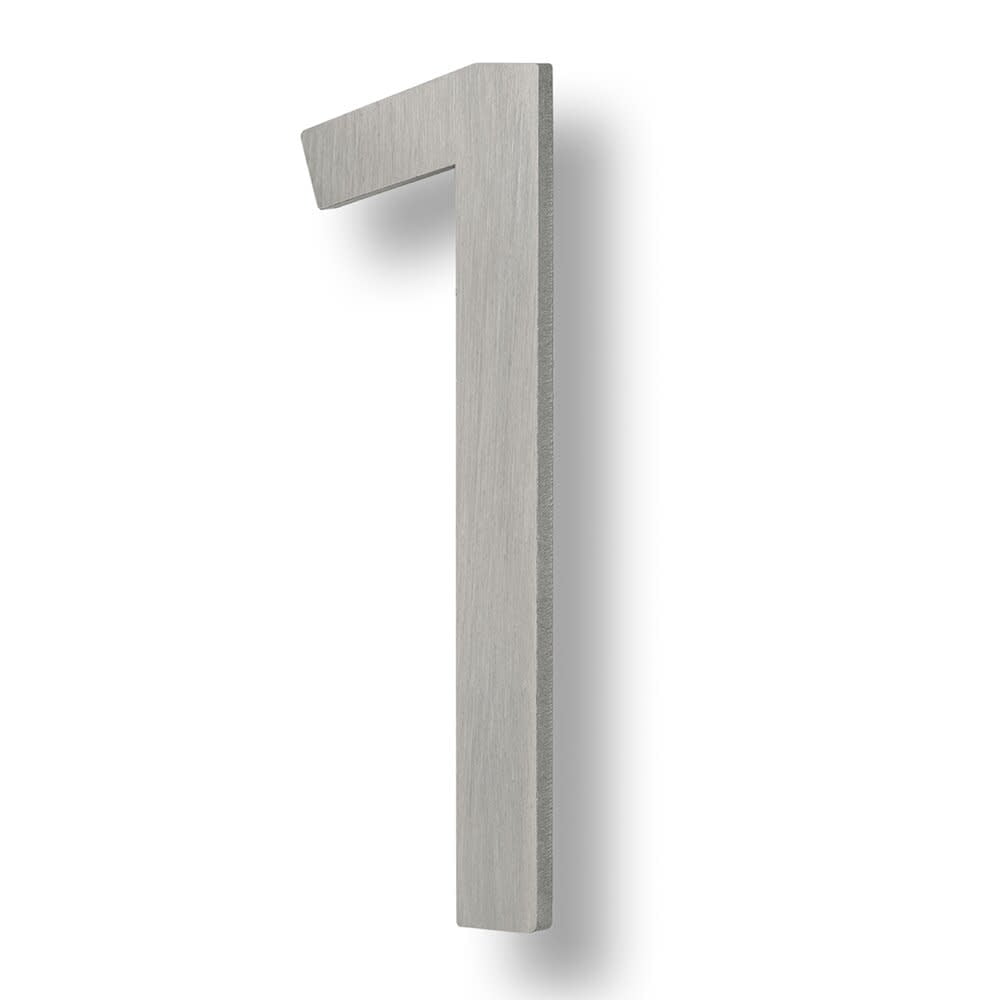 Sure-Loc Hnf6-1 6"" Tall Brushed Aluminum Floating House Number 1 - Silver