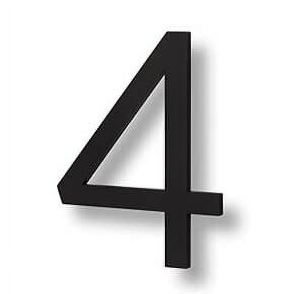 Sure-Loc Hnf6-4 6"" Tall Brushed Aluminum Floating House Number 4 - Black