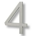 thumbnail image 1 of Sure-Loc Hnf6-4 6"" Tall Brushed Aluminum Floating House Number 4 - Silver, 1 of 1