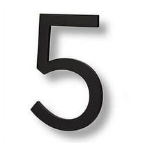 Sure-Loc Hnf6-5 6"" Tall Brushed Aluminum Floating House Number 5 - Black