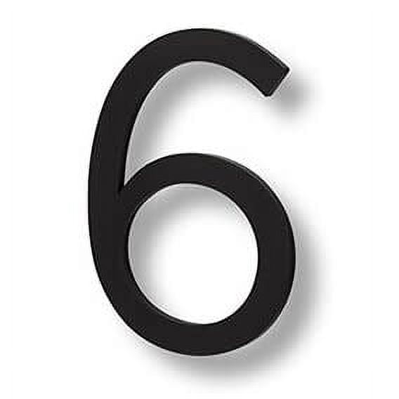 Sure-Loc Hnf6-6 6"" Tall Brushed Aluminum Floating House Number 6 - Black