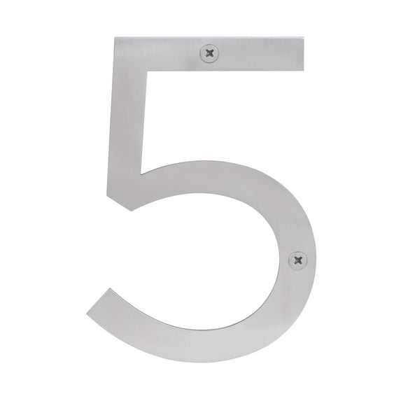 Sure-Loc Hnss6-5 6" Tall Address House Number '5' - Satin Stainless