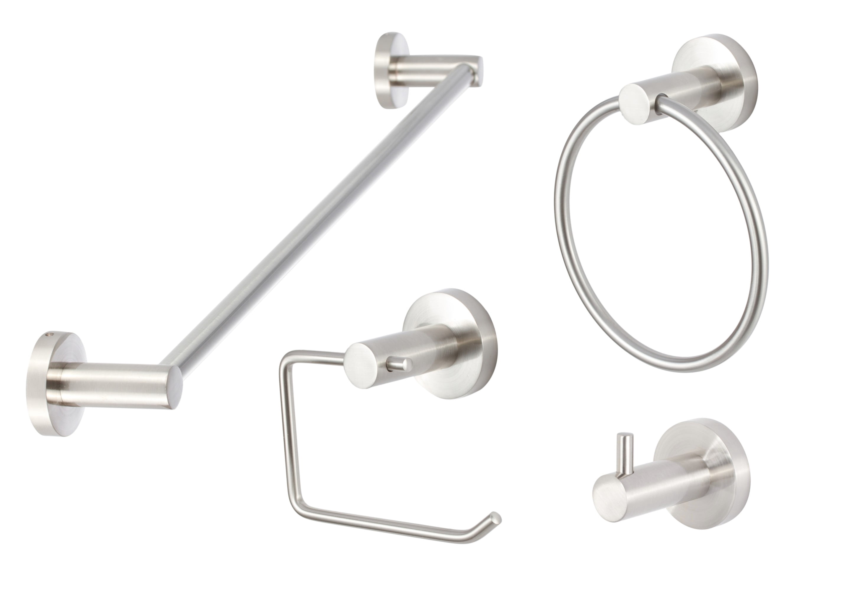 Sure-Loc Ventura 4-Piece Bathroom Set - 30" Towel Bar, Robe Hook, Towel Ring, Toilet Paper Holder In Flat Black