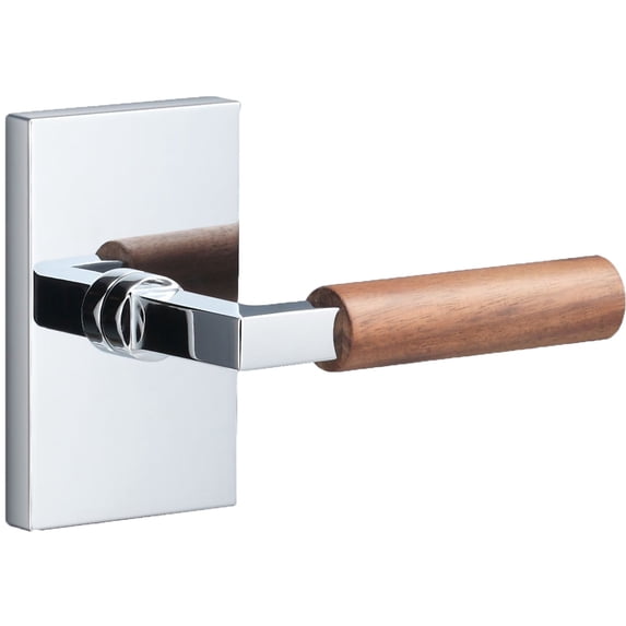 Sure-Loc LV101 26 GRIP-WN Levanto Passage Door Lever Set - Polished Chrome / Walnut