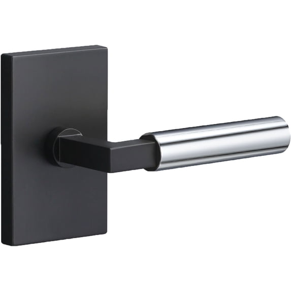 Sure-Loc LV101 FBL GRIP-SM 26 Levanto Passage Door Lever Set - Flat Black / Polished