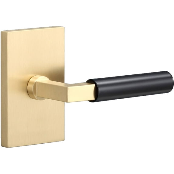 Sure-Loc Lv101 Grip-Sm Levanto Passage Door Lever Set - Satin Brass / Flat Black