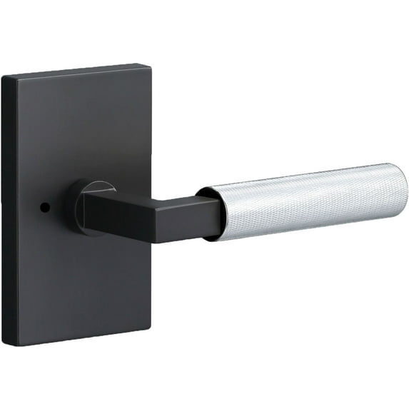 Sure-Loc Lv102 Grip-Kn Levanto Privacy Door Lever Set - Flat Black / Polished Chrome