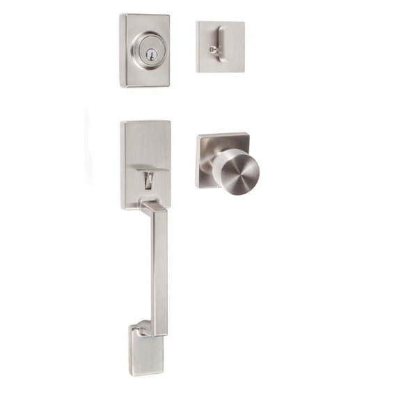 Sure-Loc Sh507-S-Bg-Sq Stockholm Sectional Single Cylinder Keyed Entry Handleset - Nickel