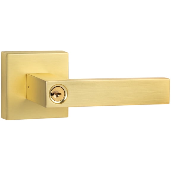 Sure-Loc SN107-SQ SB Siena Keyed Entry Door Lever Set - Brass