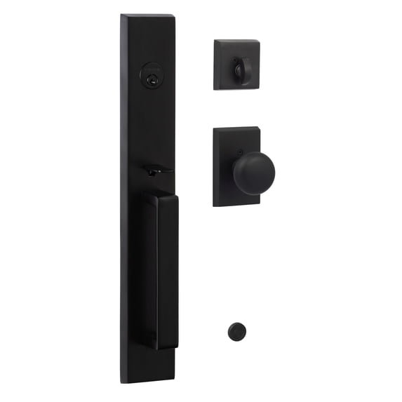 Sure-Loc VL507-OK FBL Vail Full Plate Single Cylinder Keyed Entry Handleset - Black