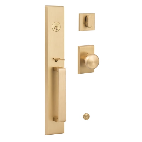 Sure-Loc VL507-OK SB Vail Full Plate Single Cylinder Keyed Entry Handleset - Brass