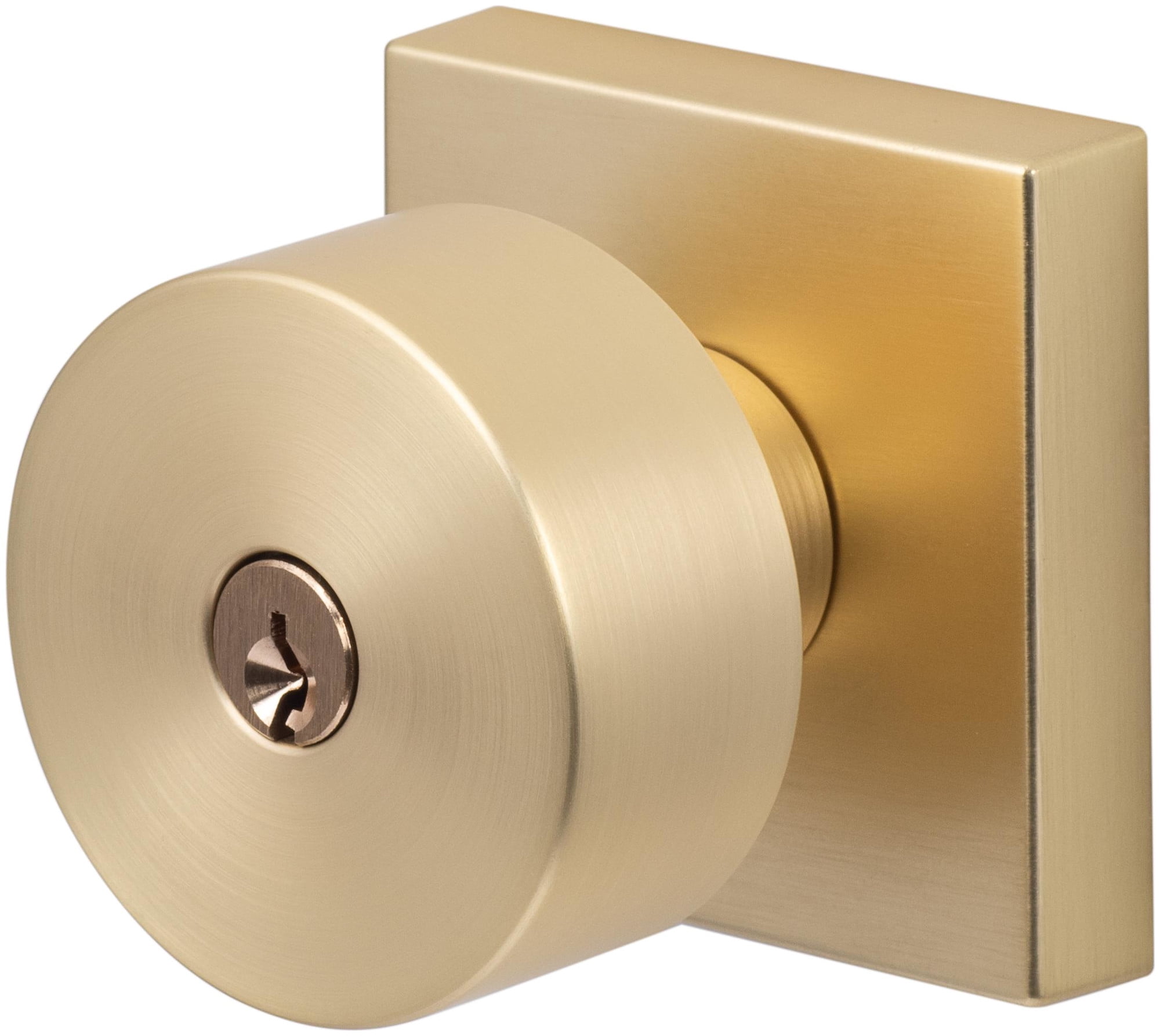 Sure-Loc ZH107-SQ SB Zurich Single Cylinder Keyed Entry Door Knob Set - Brass