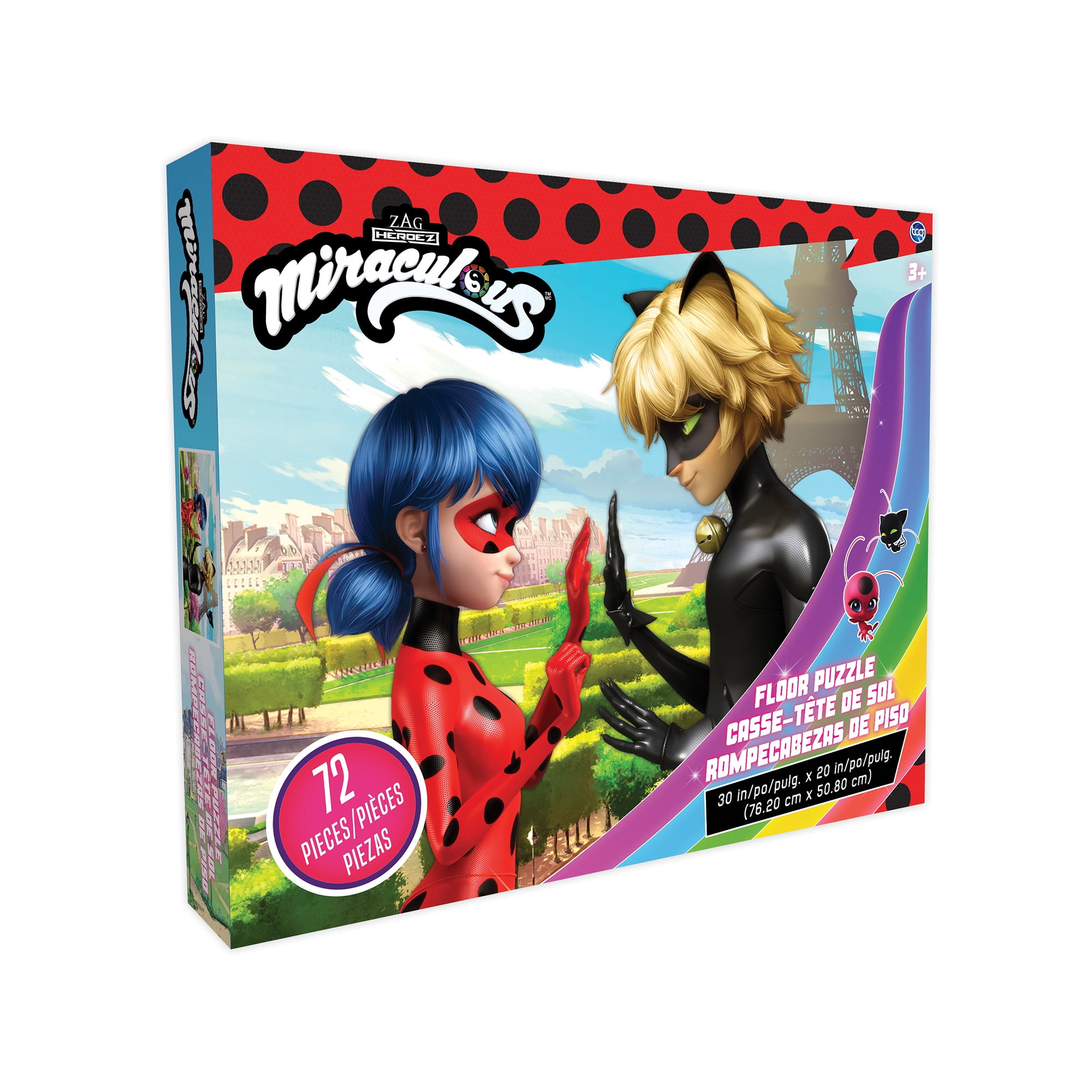 Sure-Lox Miraculous Ladybug Kids Floor Puzzle Featuring Lady & Cat